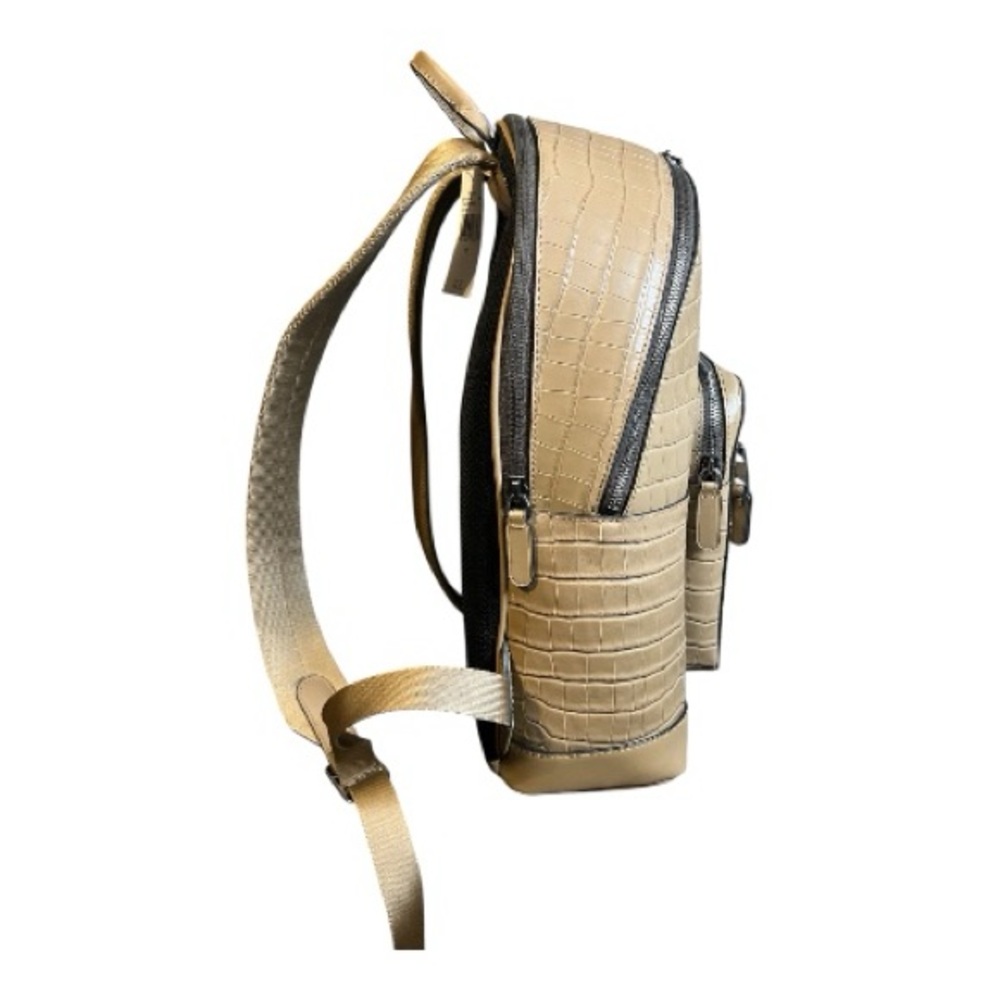 MICHAEL KORS Hudson Crocodile Embossed Leather Commuter Backpack - Natural NWT - Picture 3 of 5